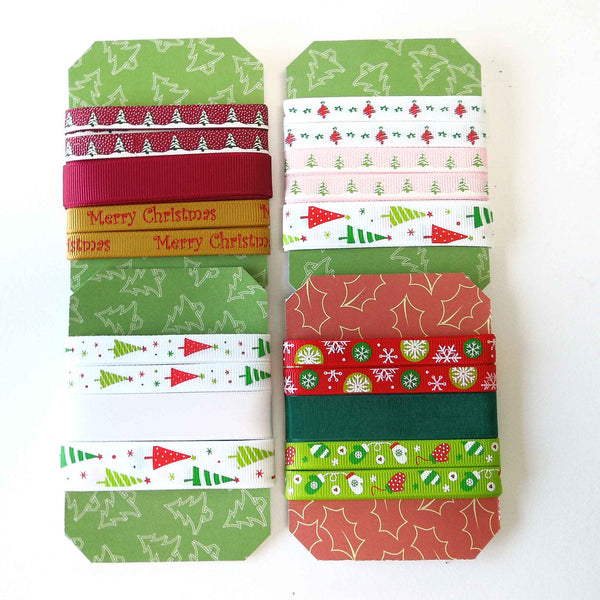 Christmas Ribbon Collection - Red and Green Snowflakes and Mittens - 3.5 Metres