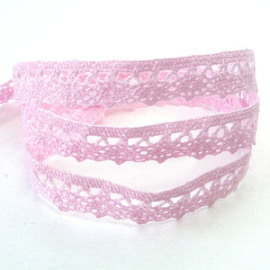 11mm Narrow Crocheted Lace - Pale Pink - Groves