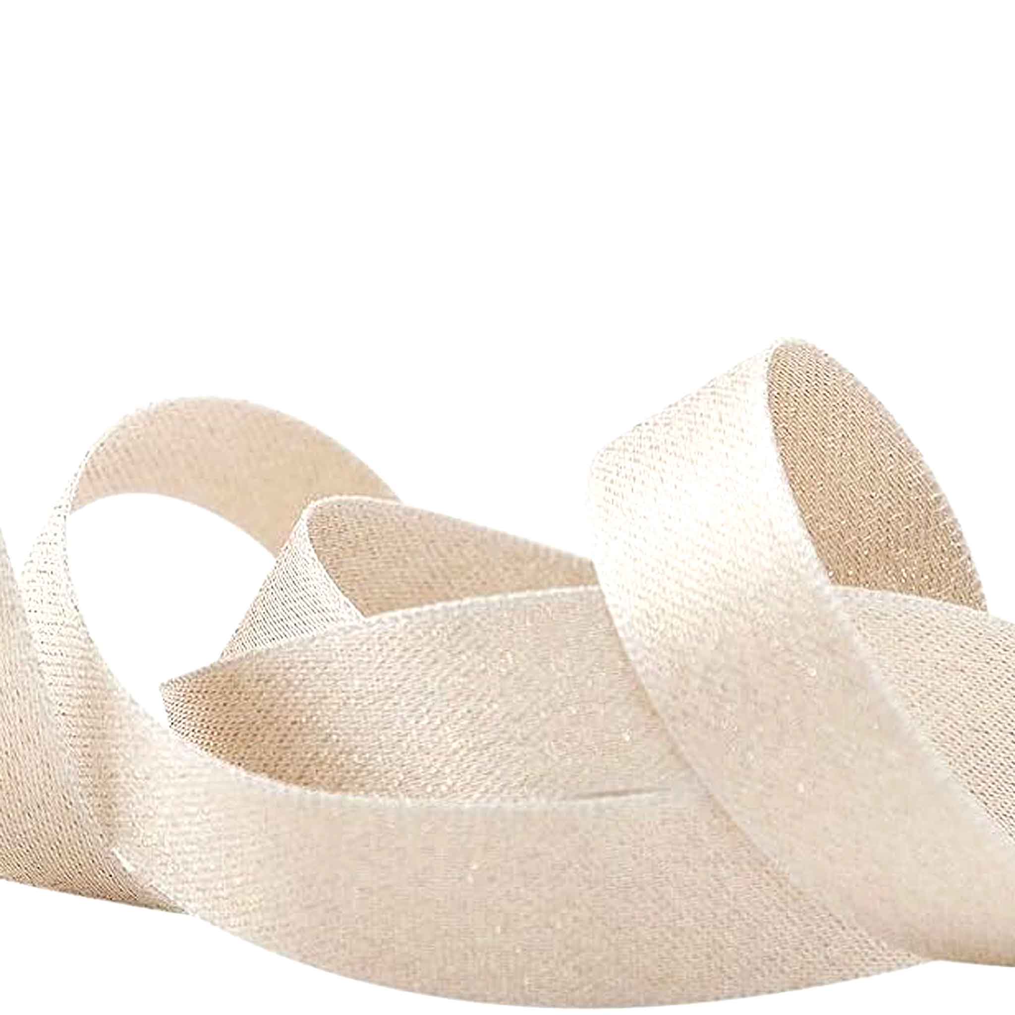 Glitter Satin Ribbon - Pale Gold - Berisfords - 15mm