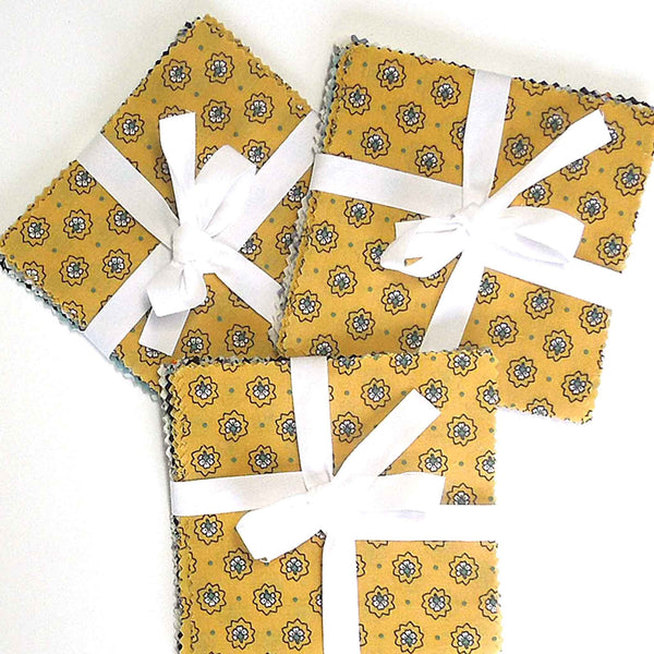 Patchwork Pack - Gold Medallions - 5 Inch Squares - 30 Pieces