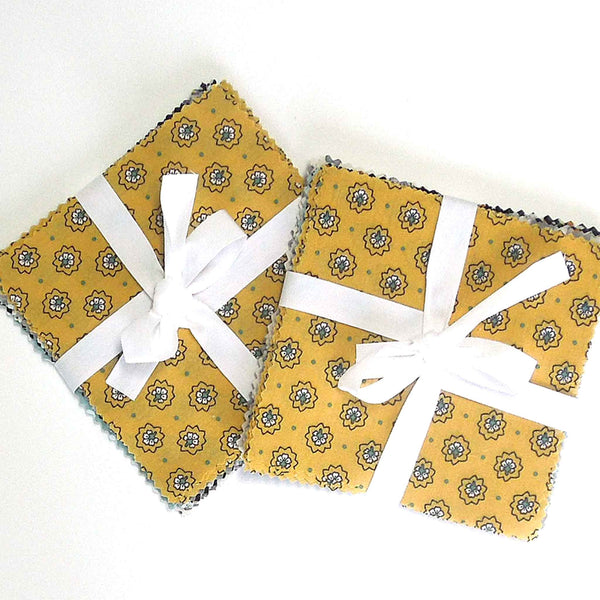 Patchwork Pack - Gold Medallions - 5 Inch Squares - 30 Pieces