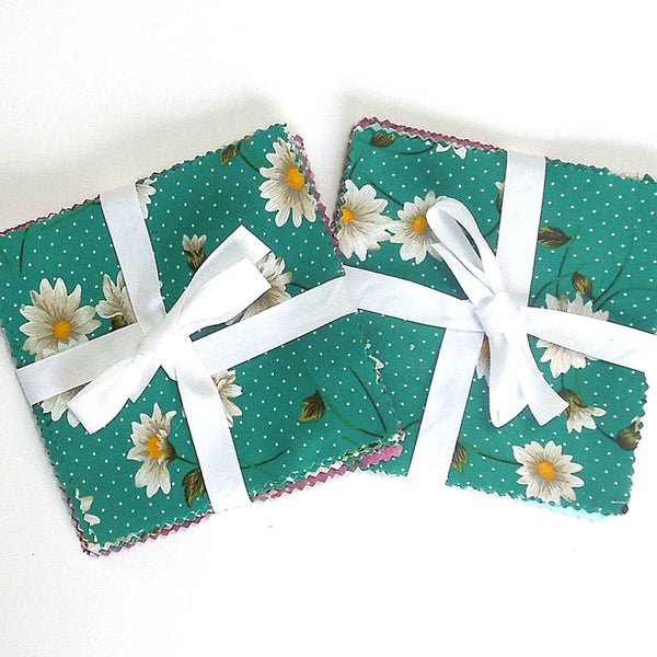 Patchwork Pack - Green Flowers - 5 Inch Squares - 30 Pieces