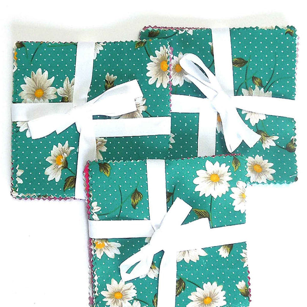 Patchwork Pack - Green Flowers - 5 Inch Squares - 30 Pieces