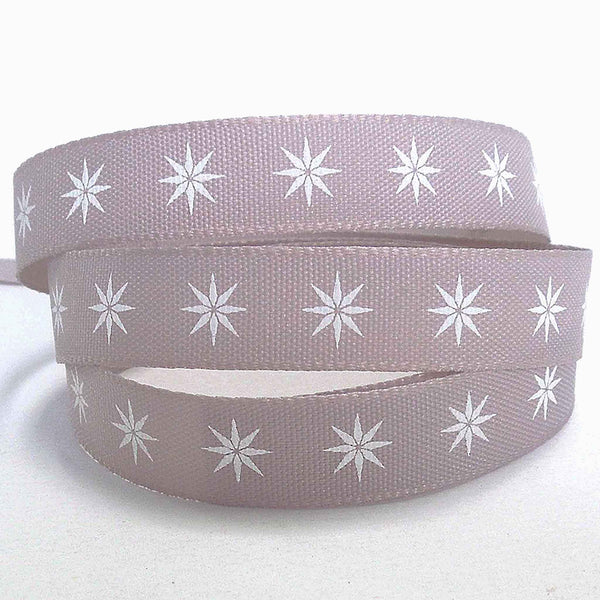 Scandi Star Ribbon - Grey - Berisfords - 12mm