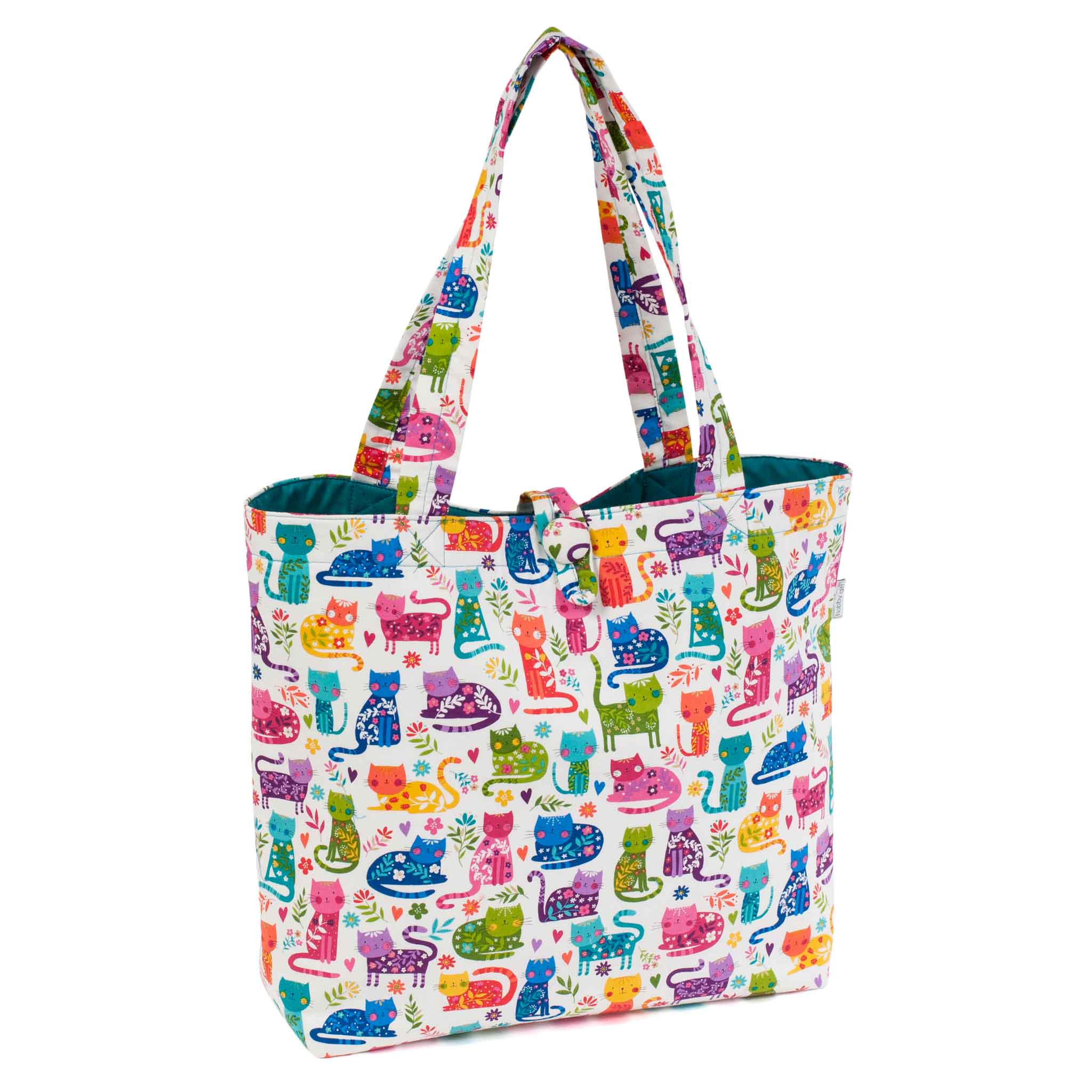 Craft Bag Shoulder Tote Cats Hobby Gift HGSHB 592 Fabric and Ribbon
