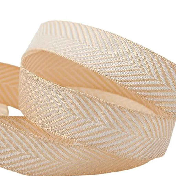 Herringbone Ribbon - Ecru/Cream - Berisfords - 16mm