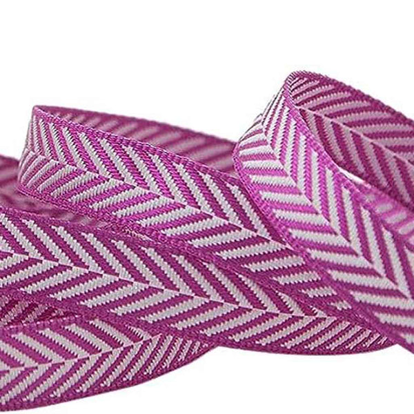 Herringbone Ribbon - Fuchsia - Berisfords - 10mm - 16mm