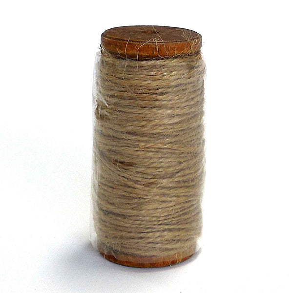 2mm Jute Twine - Natural - Wooden Spool - 27 Metres