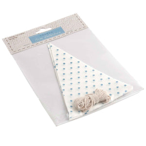 Make Your Own Bunting Kit - White with Blue Spots - Cotton Fabric