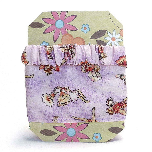 Scrunchie - Hairband - Bandana - Lilac Flower Fairies - Organza Gift Bag - Handmade in Pure Cotton