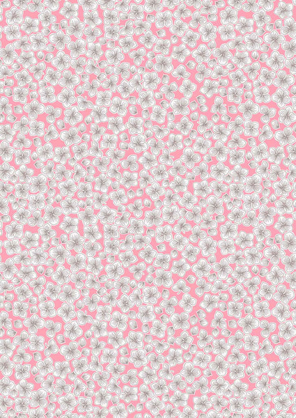 Love Blooms - Lewis and Irene - Petals on Pink A522.2 - Cotton Fabric