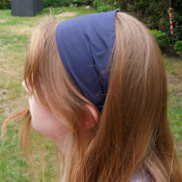 Scrunchie - Hairband - Navy Blue Twill - Organza Gift Bag - Handmade in Pure Cotton