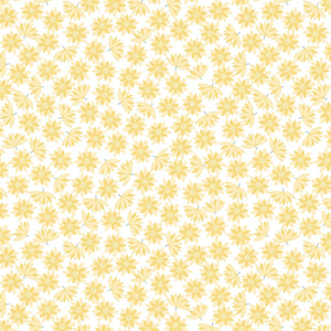 On The Lake - Lewis and Irene - Yellow Lilies on Cream A628.1 - Cotton Fabric