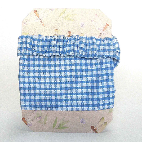 Scrunchie - Hairband - Pale Blue Gingham - Organza Gift Bag - Handmade in Pure Cotton