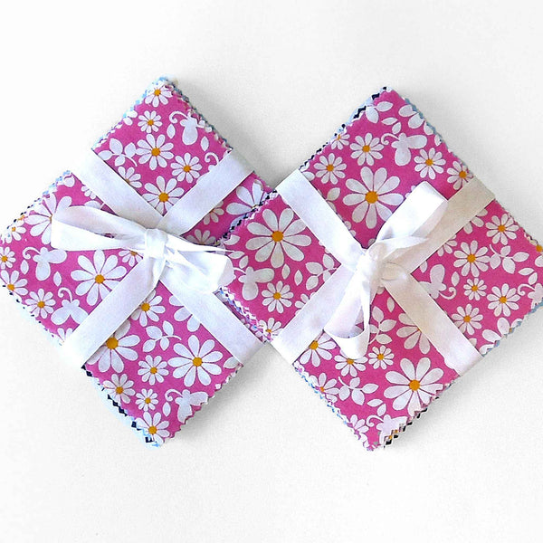 Patchwork Pack - Pink Flowers - 5 Inch Squares - 30 Pieces