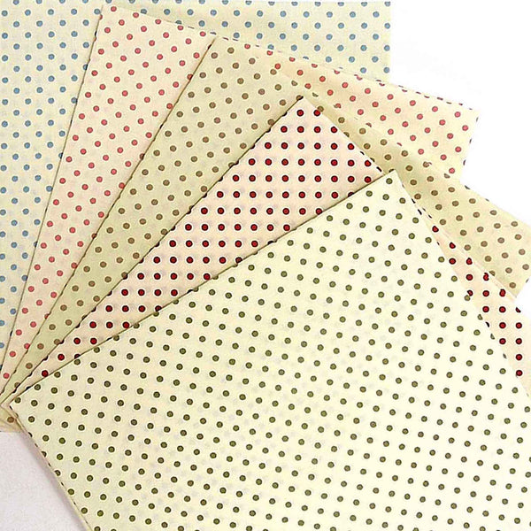 Small Polka Dot Fat Quarter Bundle - Rose & Hubble - 5 Fat Quarters