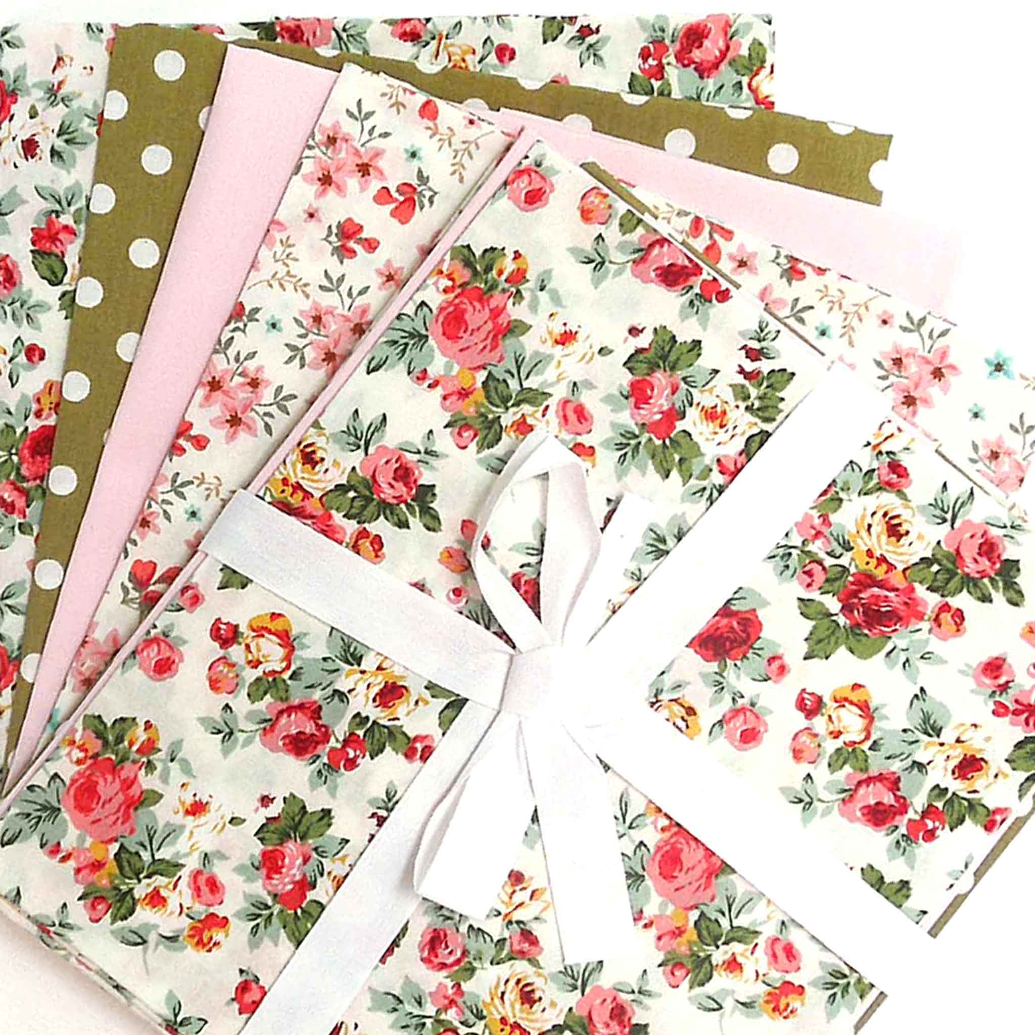 Pink Flowers Fat Quarter Bundle - Rose & Hubble - Cotton Poplin