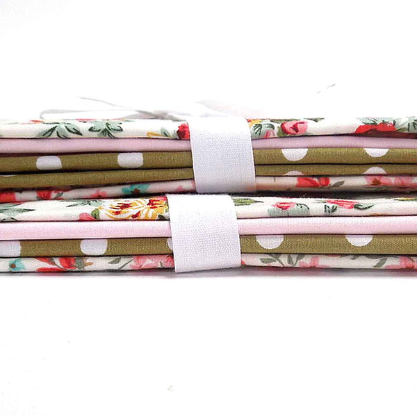 Pink Flowers Fat Quarter Bundle - Rose & Hubble - Cotton Poplin