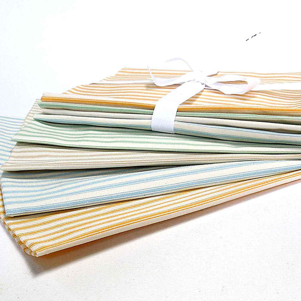 Ticking Stripe Fat Quarter Bundle - Rose & Hubble - 4 Fat Quarters