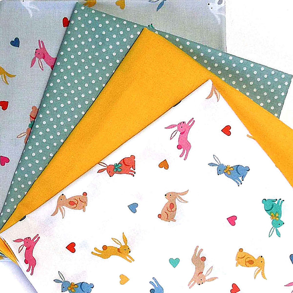 Rabbits Fat Quarter Bundle - Makower - Spring Collection