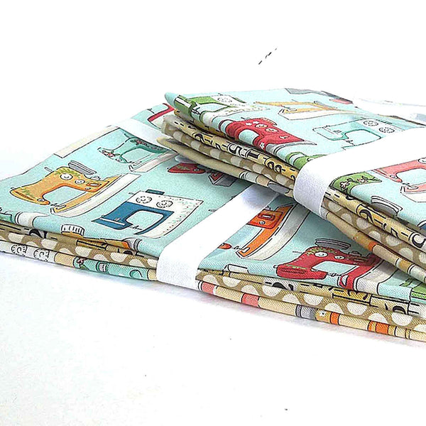 Sewing Machine Fat Quarter Pack - Makower - Sewing Room Collection