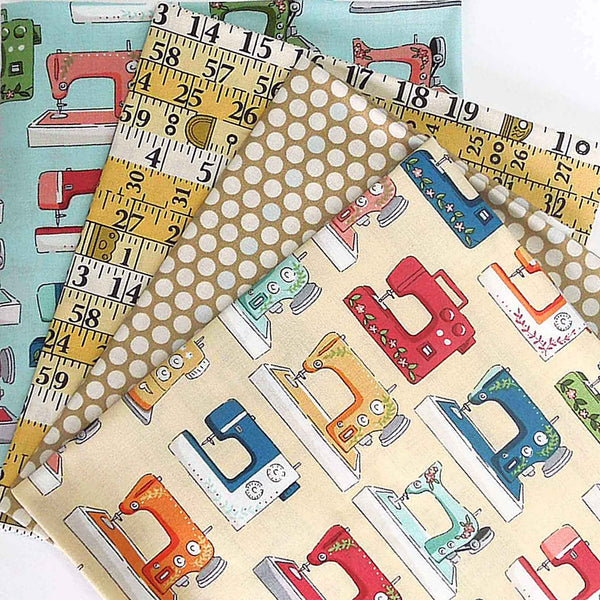 Sewing Machine Fat Quarter Pack - Makower - Sewing Room Collection