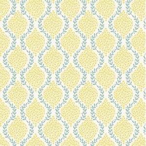 Spring Hare Reloved - Lewis and Irene - Yellow Floral Trellis A727.1 - Cotton Fabric