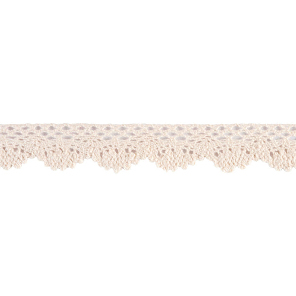 23mm Scalloped Cotton Lace - Cream - Trimits