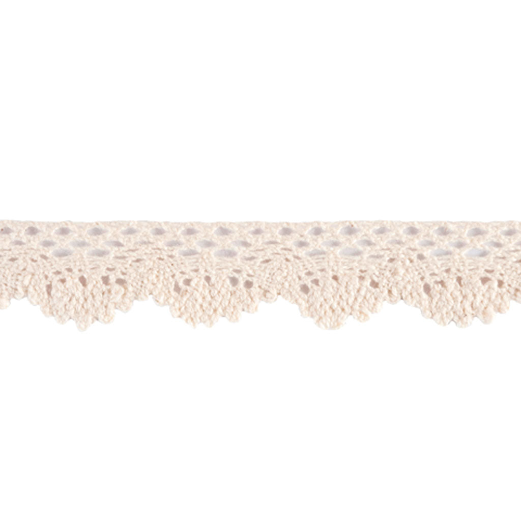 23mm Scalloped Cotton Lace - Cream - Trimits