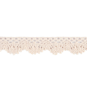 23mm Scalloped Cotton Lace - Cream - Trimits