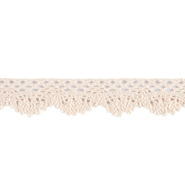 23mm Scalloped Cotton Lace - Cream - Trimits