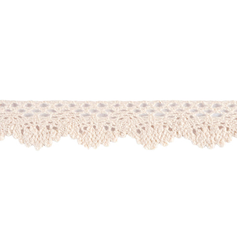 23mm Scalloped Cotton Lace - Cream - Trimits