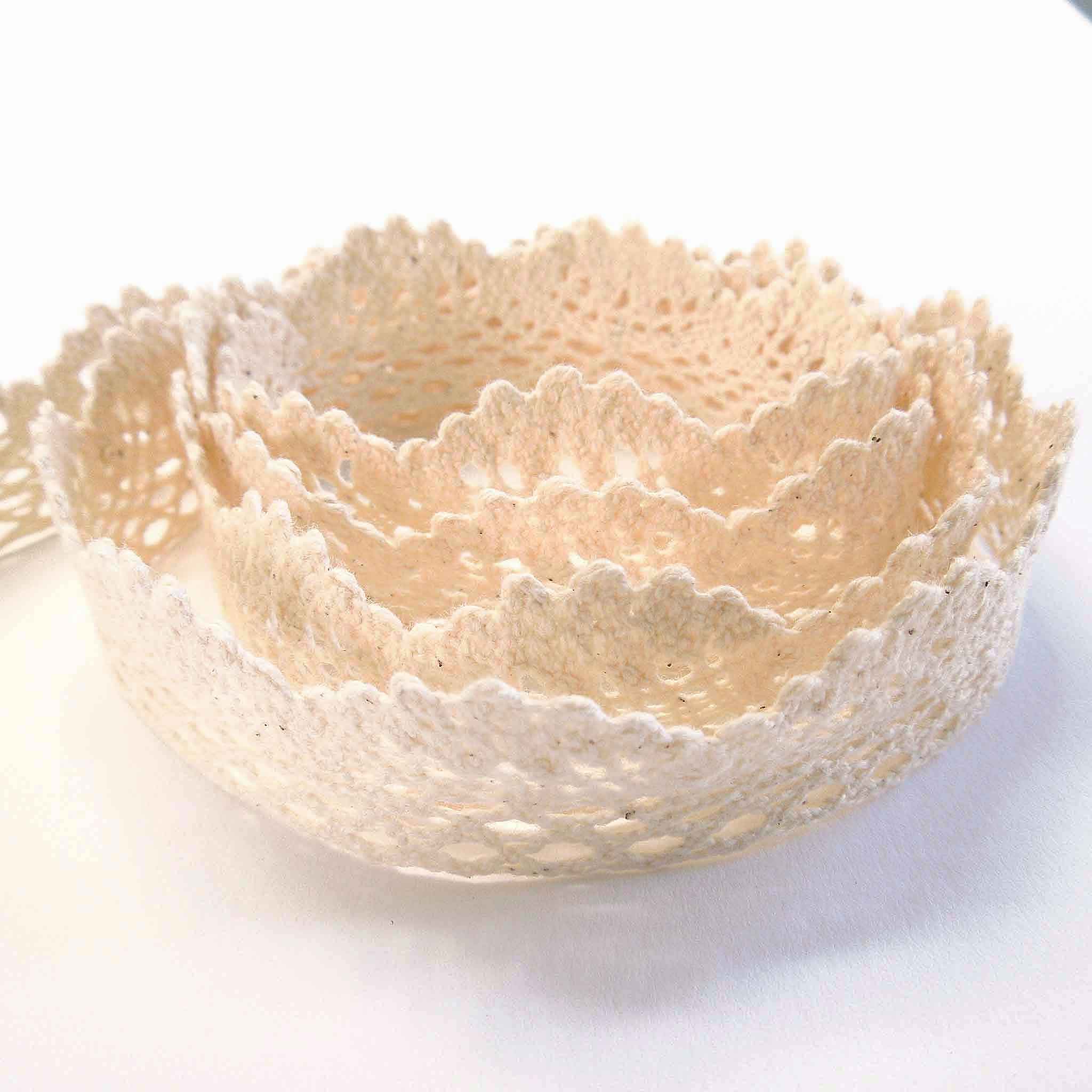 23mm Scalloped Cotton Lace - Cream - Trimits