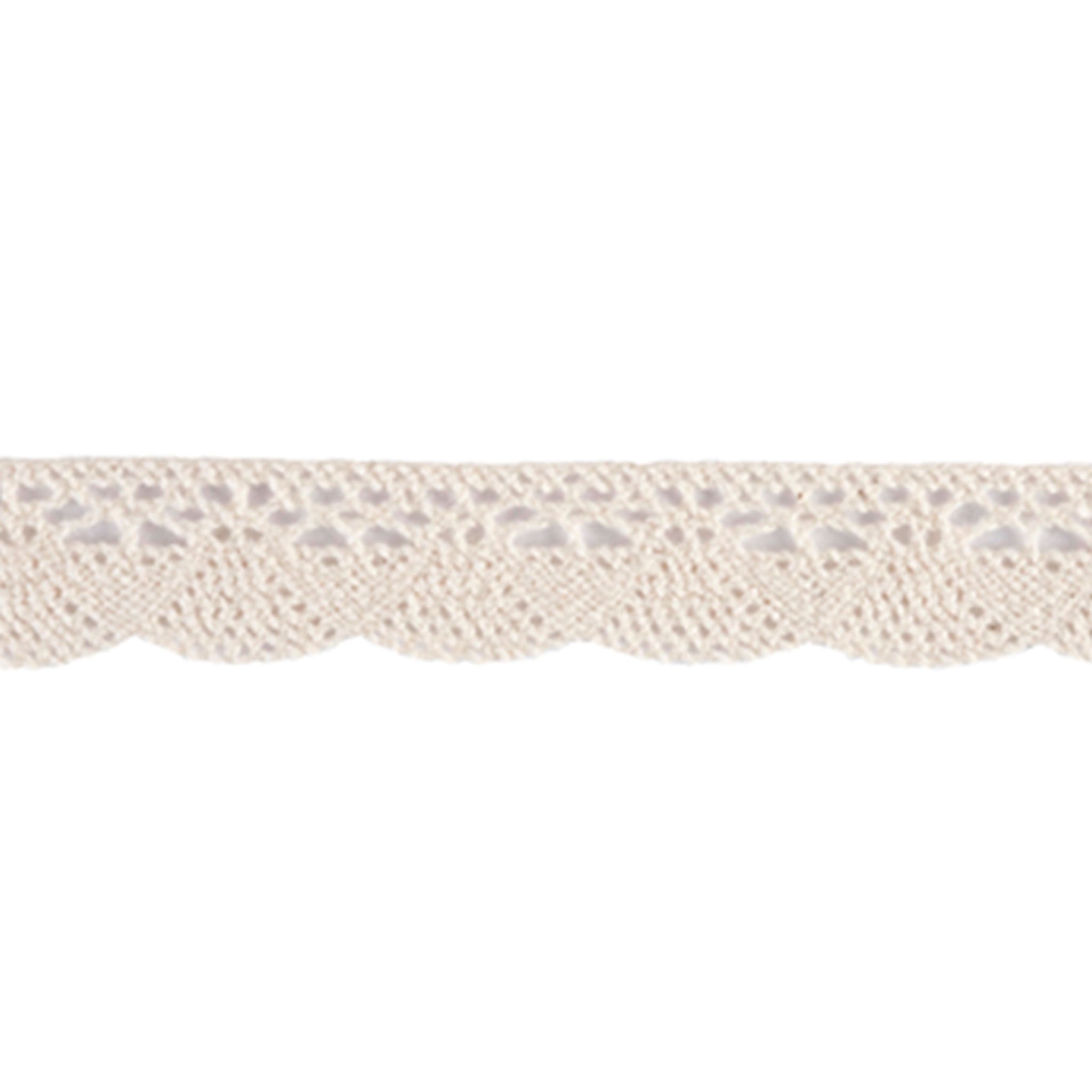 20mm Scalloped Flat Cotton Lace - Cream - Trimits