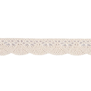 20mm Scalloped Flat Cotton Lace - Cream - Trimits