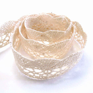 20mm Scalloped Flat Cotton Lace - Cream - Trimits