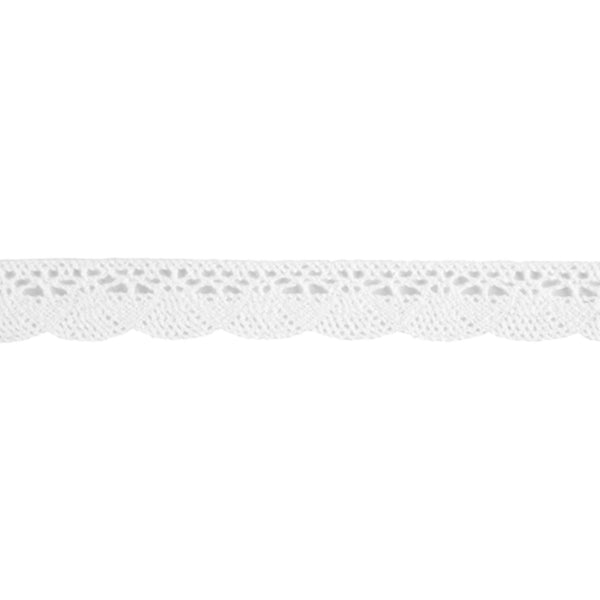 20mm Scalloped Flat Cotton Lace - White - Trimits