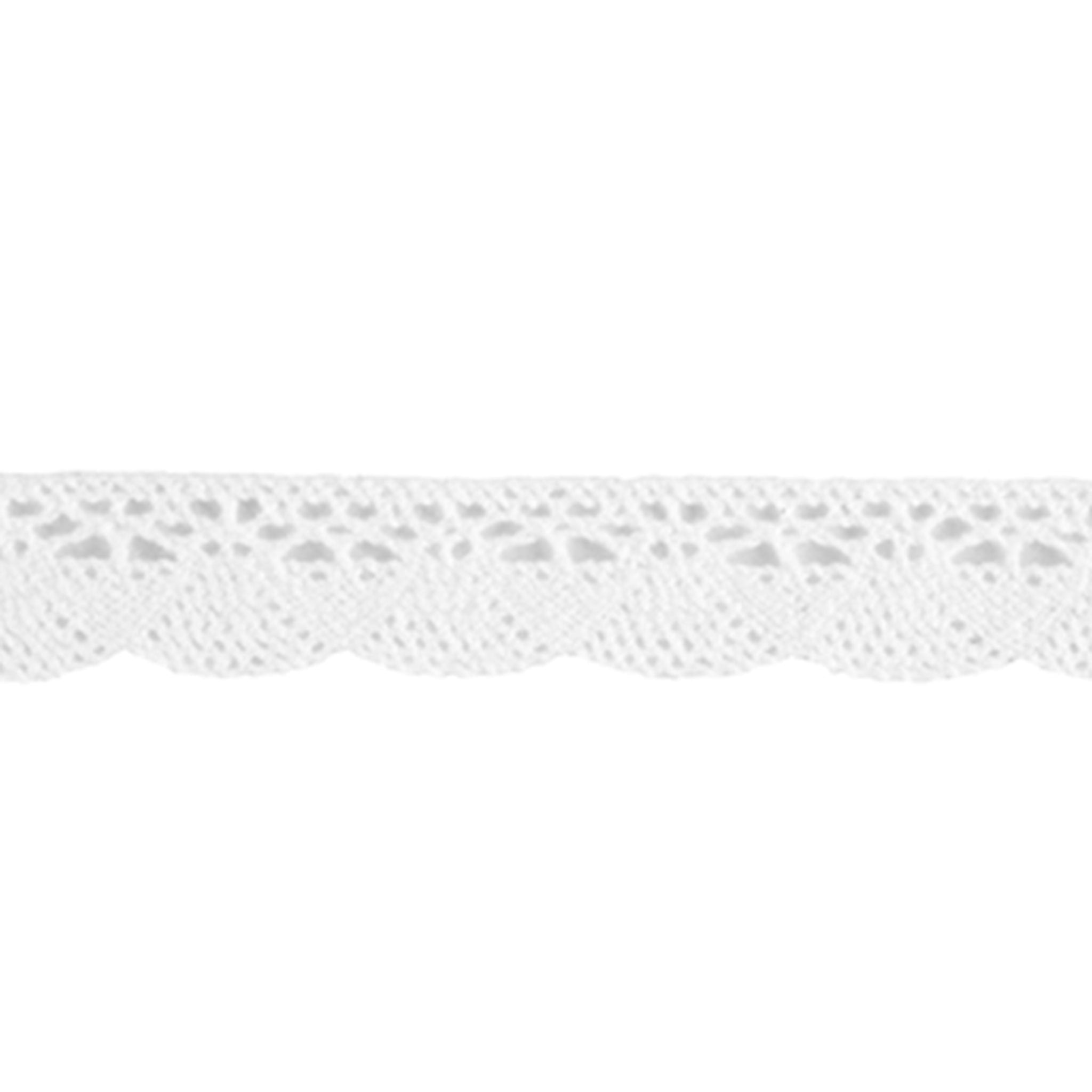 20mm Scalloped Flat Cotton Lace - White - Trimits