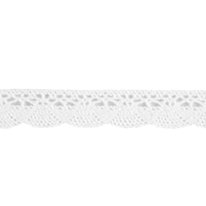 20mm Scalloped Flat Cotton Lace - White - Trimits