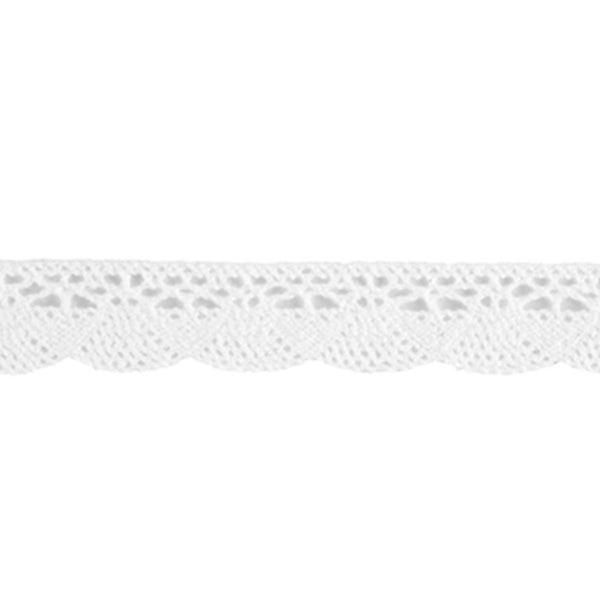 20mm Scalloped Flat Cotton Lace - White - Trimits