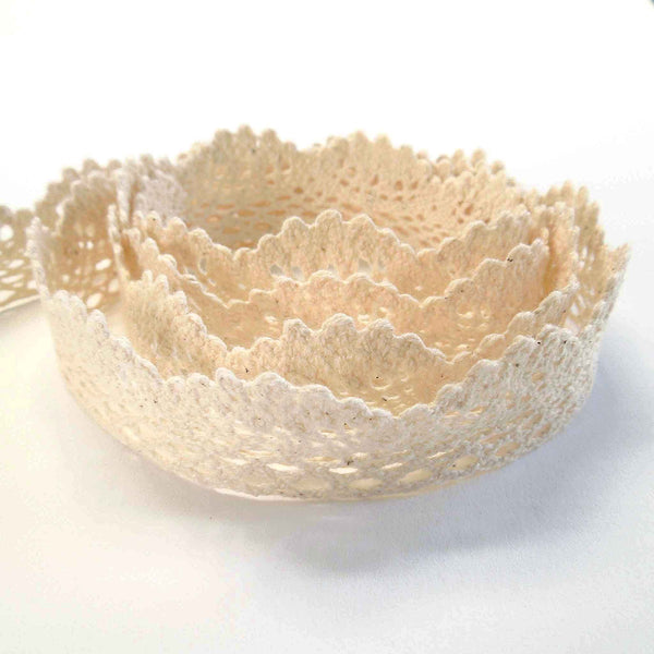 23mm Scalloped Cotton Lace - Cream - Trimits