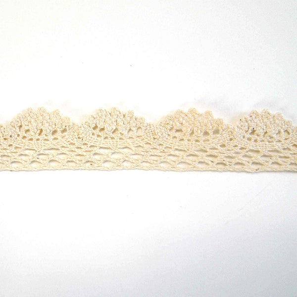 23mm Scalloped Cotton Lace - Cream - Trimits