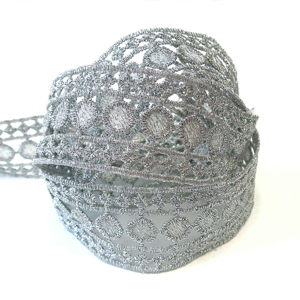 30mm Metallic Lace - Silver - Trimits