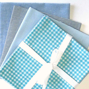 Turquoise Fat Quarter Pack - 4 Pieces - Cotton Fabric