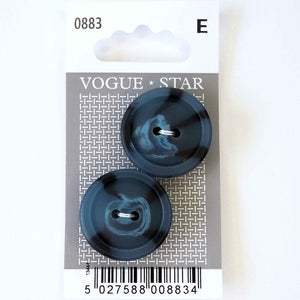 Vogue Star Buttons - Blue - 27mm - Pack of 2 - VS0883