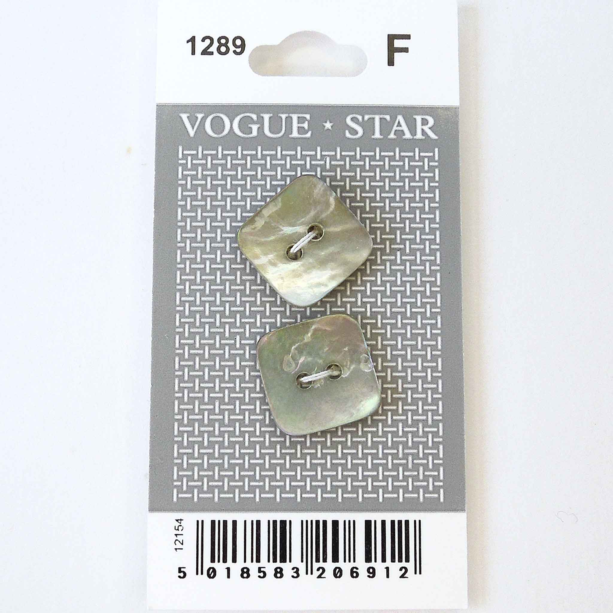 Vogue Star Buttons - Shell - 20mm - Pack of 2 - VS1289