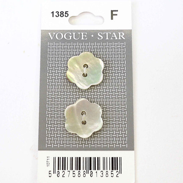 Vogue Star Buttons - Shell - 20mm - Pack of 2 - VS1385