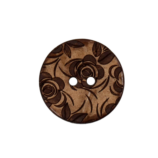 Vogue Star Buttons - Brown Flower- 22mm - Pack of 2 - VS2100