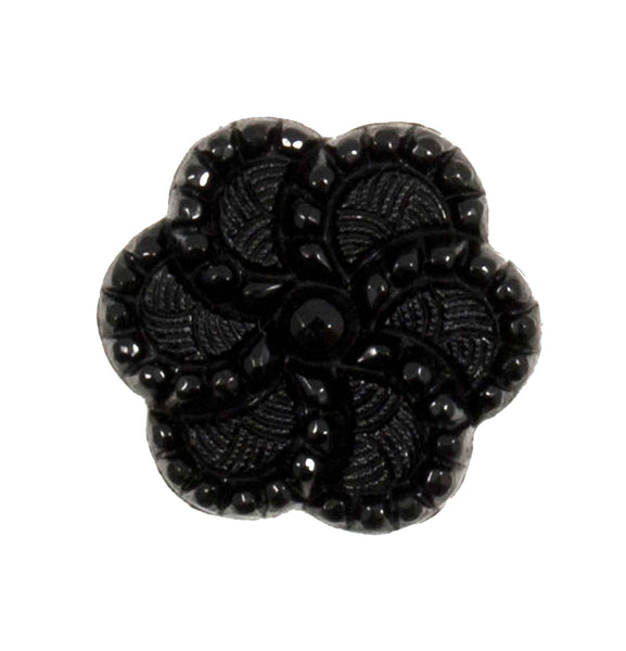 Vogue Star Buttons - Black Sparkle - 20mm - Pack of 2 - VS2175