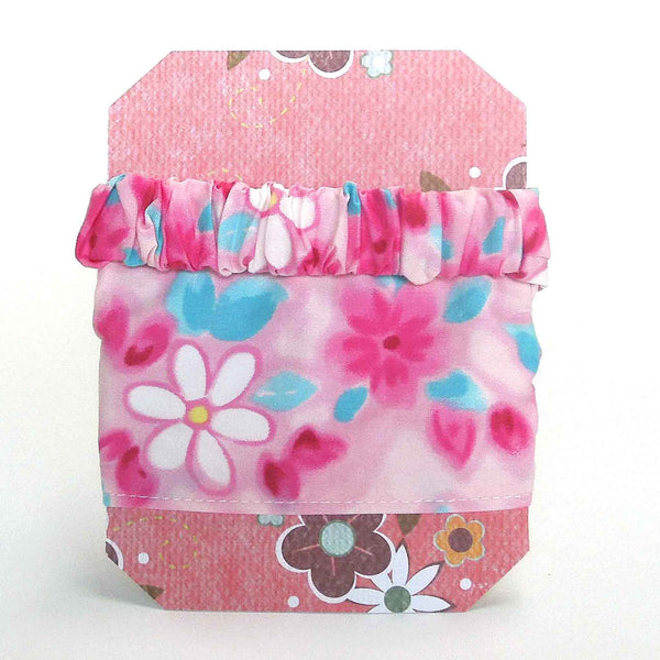 Scrunchie - Hairband - Bandana - White Daisies on Pink - Organza Gift Bag - Handmade in Pure Cotton